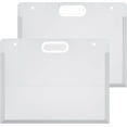 thumbnail image 1 of ABCISI 2 Pcs Plastic Art Portfolio, 17.32 x 14.17 Inches Art Portfolio Folder for Artwork Case with Handles, Waterproof Storage Art Portfolio Case for Kids Teachers Drawing Artwork Keepsakes Poster, 1 of 7