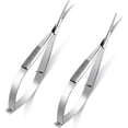 thumbnail image 1 of ABCISI 2 Pieces 4.7 Inch Stainless Steel Spring Scissors, Embroidery Sewing Snips Scissors, Eyebrow Trimming Scissor, Curved Tip Thread Scissor for Ear Nose Mustache, 2 Styles (Silver), 1 of 7