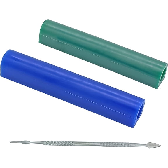 ABCISI 2 Pieces Carving Wax Ring Tube for Making Rings, Lost Wax Casting Supplies Hard Modeling Wax for Jewelry Ring Casting Mold Kit Ring Making with Wax Carving Tool (T150)
