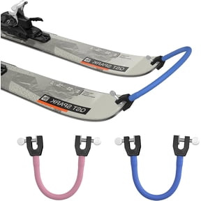 ABCISI 2 Pieces Ski Tip Connector Trainer, Skiing Training Wedge Aid for Enhanced Stability,  Snowboard Clip Holder for Beginners Snow Training and Speed Control(Blue-Pink)