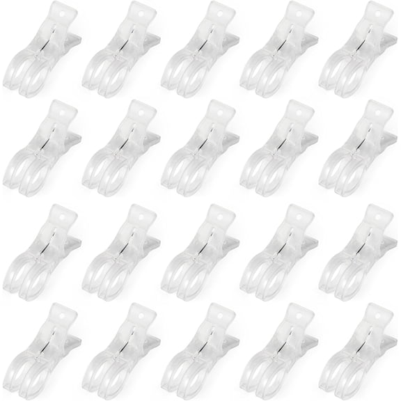 ABCISI 20 Pack Large Clips for Balloon Arch, Transparent Plastic 3.62 Inch Heavy Duty Balloon Arch Clips for Birthday Decoration Crafts Backdrop Beach, Clear Towel Spring Clamps