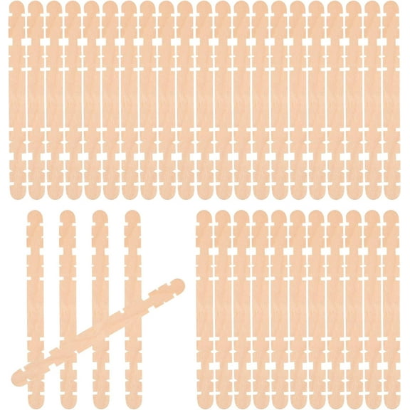 ABCISI 200Pcs Sawtooth Wood Craft Sticks Natural Wooden Popsicle Sticks Jumbo Ice Cream Treat Sticks Bulk for DIY Craft Project Handcraft Model (11.4x1x.02cm)