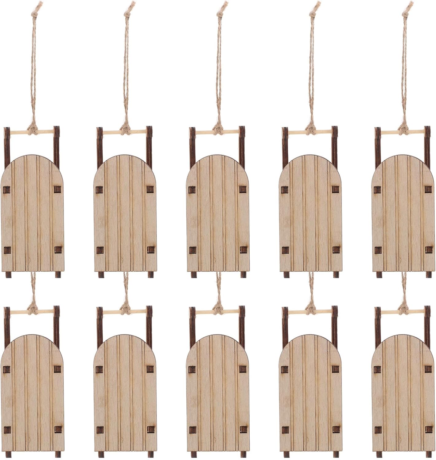 ABCISI 20pcs Christmas Sleigh Miniature Wooden Sleighs Models, Unfinished Wood Sleds Ornaments for DIY Christmas Crafts, Holiday Table Centerpiece, Christmas Tree Hanging Decoration, Wedding Decor