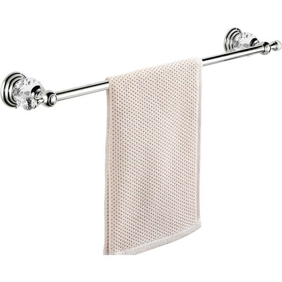 ABCISI 24 Inch Crystal Towel Bar, Chrome Bathroom Towel Rack, Adjustable Wall Mounted Towel Holder, Silver Bathroom Accessories Set, Not Easy to Rust