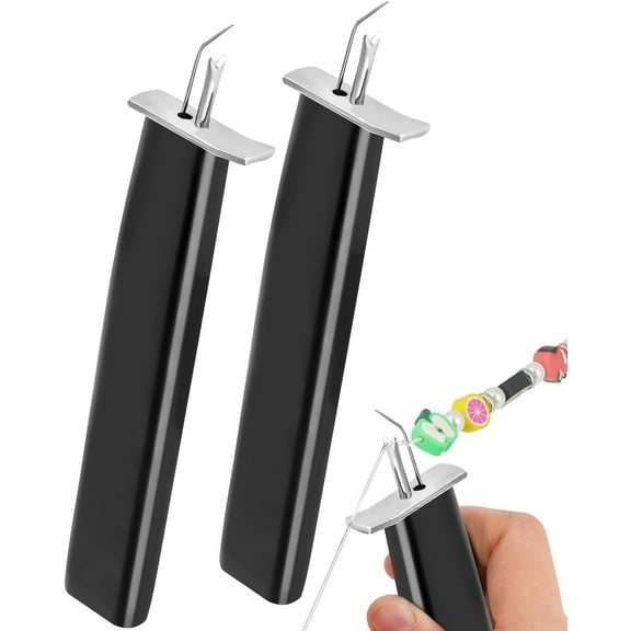 ABCISI 2PCS Jewelry Bead Knotting Tool, Beading Supplies for Secure Knots, Jewelry Making Stringing Beading Tools, Cord Tool for DIY Necklace Bracelet Pearl Jewelry Making (Black)