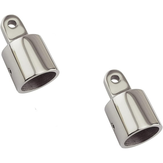 ABCISI 2PCS Pipe Eye End Cap, 316 Stainless Steel Bimini Top Cap Eye End / Canopy Tube End Marine Boat Yacht External Fitting Hardware (Size:1inch)