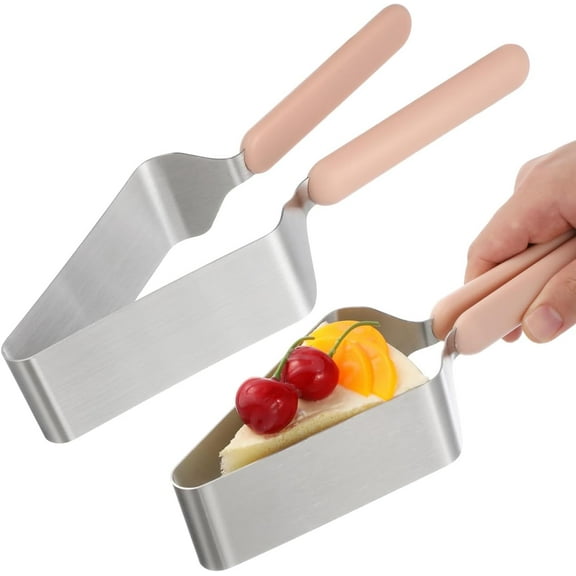 ABCISI 2Pcs Cake Cutter Slicer, Stainless Steel Pie Cutter and Server Set, Adjustable Cheese Cake Divider Separator with Double Handle Tool Accessory for Wedding