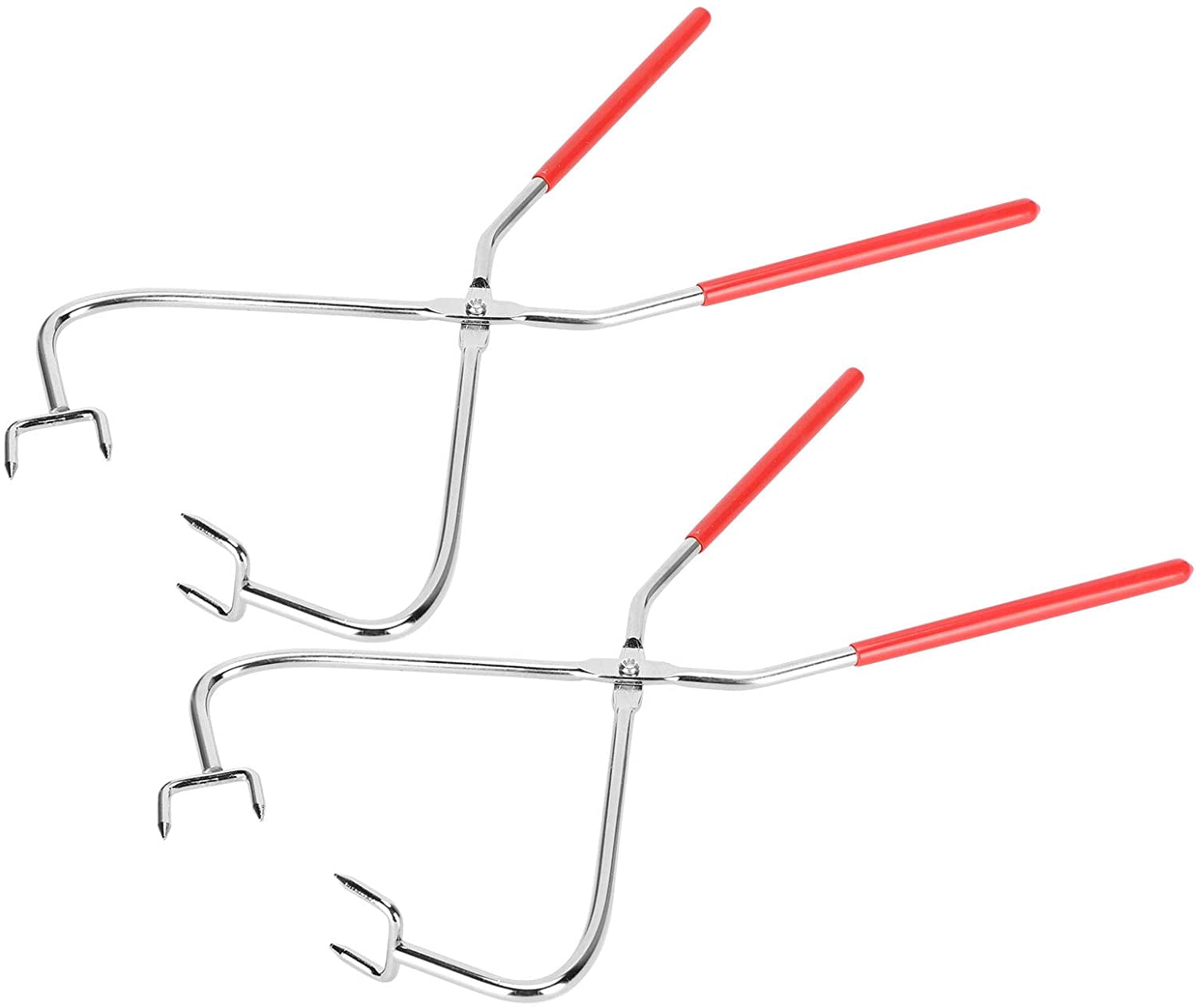 ABCISI 2Pcs Dipping Tongs Glazing Tools, 12.8in Long Ceramic Glazing Tongs, Stainless Steel Pottery Clay Glaze Clamps Ceramic Glazing Tools with Rubber Handle for Kiln Clay