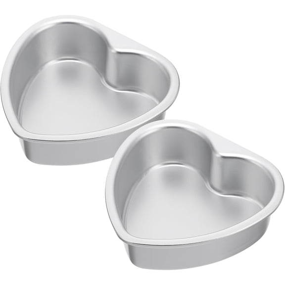 ABCISI 2Pcs Heart Shaped Cake Pans, 4 Inch Aluminum Small Heart Cake Tin Molds with Removable Bottom, Baking Pans for Party Birthday Wedding Christmas Valentine's Day