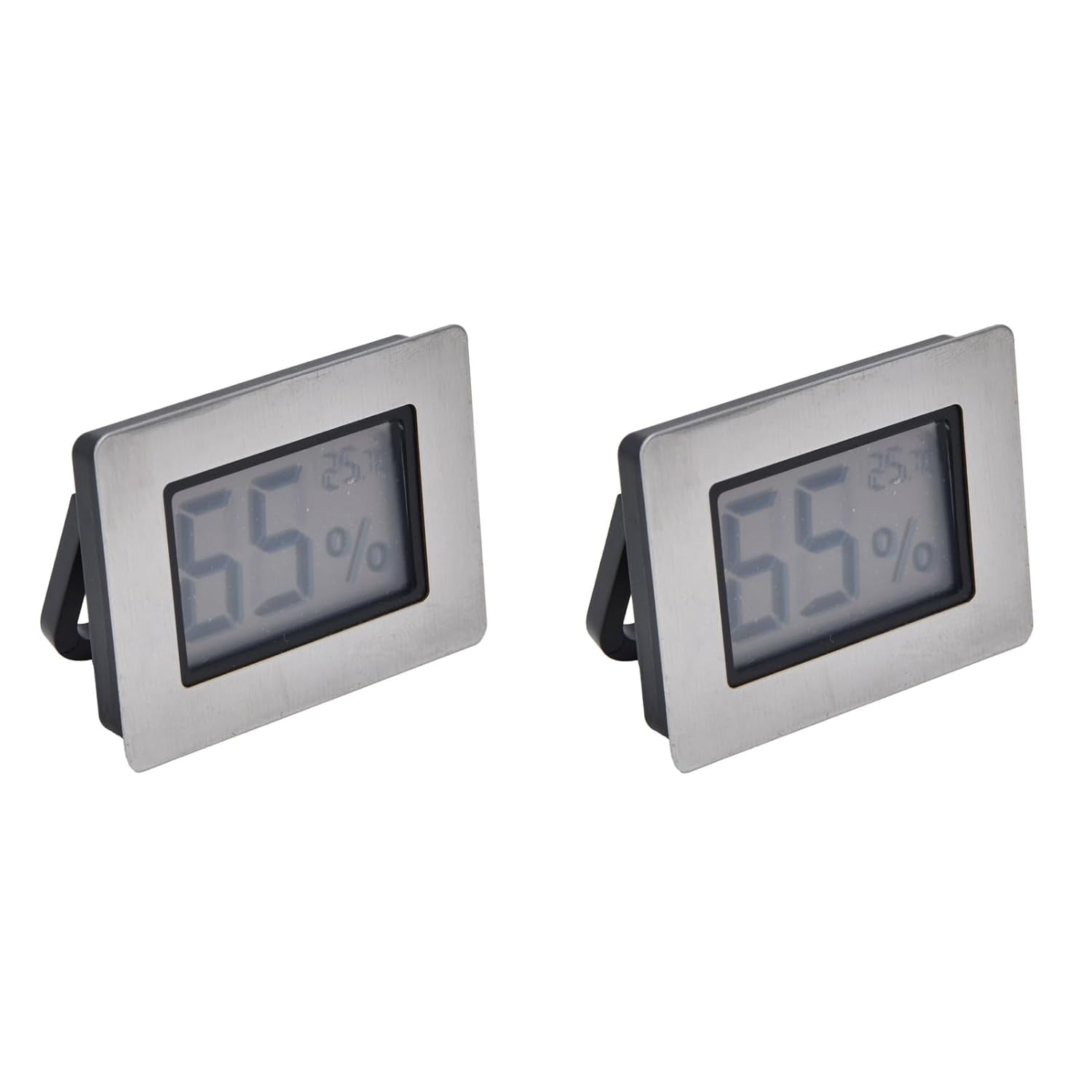 ABCISI 2Pcs Mini Hygrometer Thermometer, Embedded LCD Electronic Thermometer Hygrometer, Digital Indoor Humidity Gauge Monitor for Cigar Box Guitar Case Wine Cabinet Greenhouse Cellar