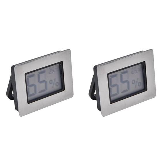 ABCISI 2Pcs Mini Hygrometer Thermometer, Embedded LCD Electronic Thermometer Hygrometer, Digital Indoor Humidity Gauge Monitor for Cigar Box Guitar Case Wine Cabinet Greenhouse Cellar