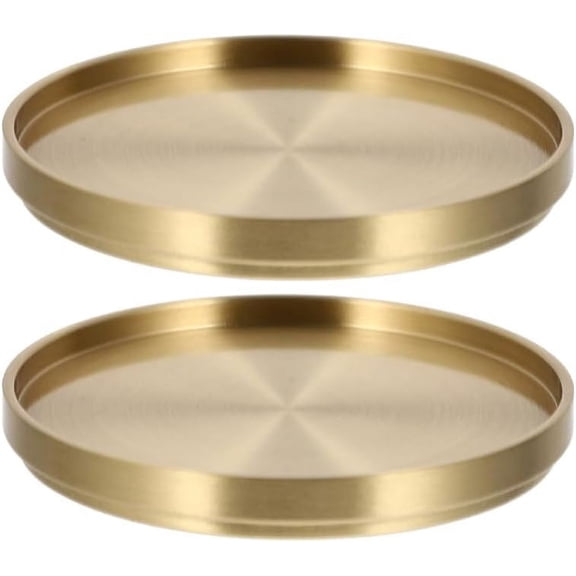 ABCISI 2Pcs Tea Coaster Pot Holder Trivet Coffee Mug Coaster Cup Insulation mat Bar Tools& Glasses Gold Coaster Coffe Table Table Decor Coasters with Holder Rubber Dish Rack Brass Bulk