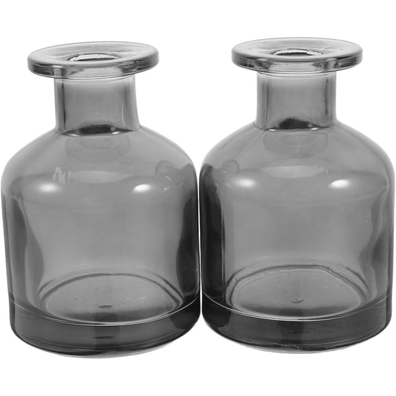 ABCISI 2pcs Diffuser Bottle, 100ml Empty Glass Perfume Jar - Fragrance Sticks Replacement Container - Refillable Aromatherapy Bottle Essential Oils Container for DIY Reed Diffuser Sets, Gray