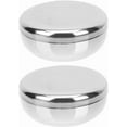 thumbnail image 1 of ABCISI 2pcs Korean Stainless Steel Rice Bowl With Lid, Double Wall Insulated Silver Covered Dish Warming Bowl for Soup Rice Storage Outdoor Camping Picnics Kitchen Use, 1 of 7