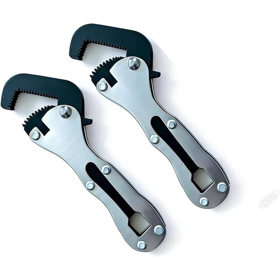 ABCISI 2pcs Miniature Short Handle Pipe Vise Wrench, Mini Adjustable Wrench for Car Plumbing Repairs Home Maintenance, 2 In 1 Wrench Toolsuitable For Narrow Spaces