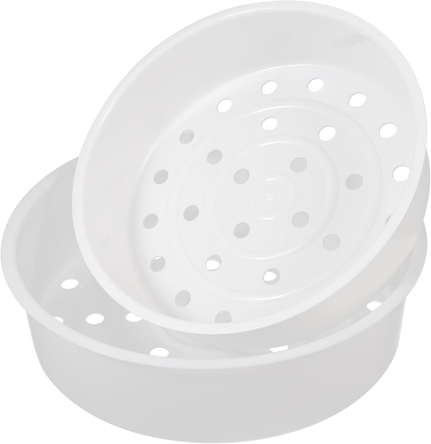 ABCISI 2pcs Plastic Steaming Rack Steamer Basket 2.74ft Plastic Steaming Stand Steam Basket for 8.86in Rice Cooker Warmer Kitchen Cookware (White)