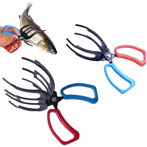 ABCISI 3 Claw and 2 Claw Fish Grippers, Multi-Functional Metal Fishing Pliers, Fish Control Clamp, Lightweight Non-Slip Fish Grabber Tool for Catch Fish, Fishing Accessories