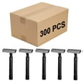 thumbnail image 1 of ABCISI 300 Pcs Disposable Razors Bulk with Clear Safety Cap Wrapped Twin Blade Shaving Razors for Men, Stainless Steel Blade, for Professional or Home Use, Black, 1 of 7