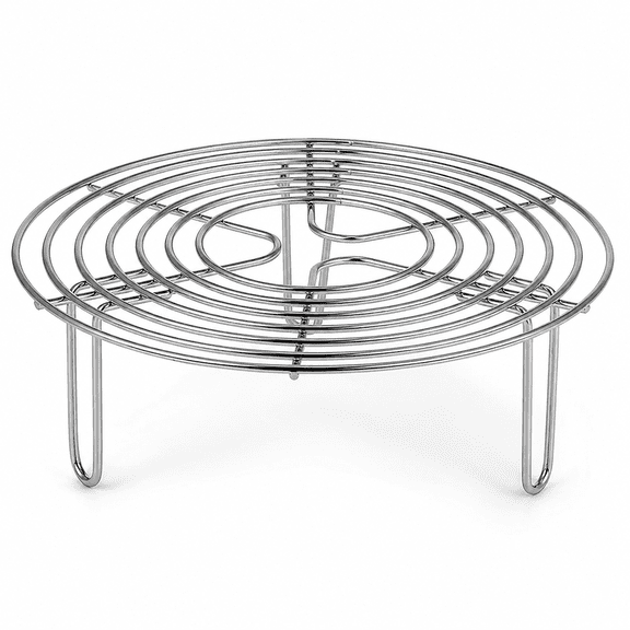 ABCISI 304 Stainless Steel Steamer Rack, 7.8 Inch Round Steaming Tray with 2.7 Inch Legs, Cooling Rack and Pot Trivet for Kitchen Steaming, Cooking and Food Cooling