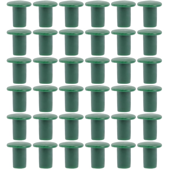 ABCISI 36Pcs Garden Safety Cane Caps Plastic Mushroom Rebar Safety Caps Tube Screw on Rebar Stakes for Garden Canes Green