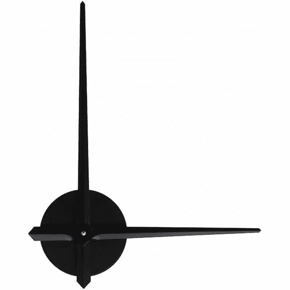 ABCISI Large Quartz Clock Mechanism with Long Metal Hands, Black DIY Wall Clock Movement Kit with 4.72 Inch Motor Base for Clock Repair, Home and Office Decor, Black