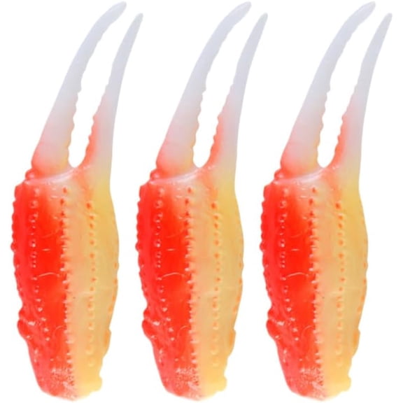 ABCISI 3PCS Simulation Crab Claws, DIY Artificial Faux Crab Claws Simulated Toy, Realistic Home Party Decoration Display Photography Props, Adorable Fake Crab Leg, Dining Table PVC Accessories