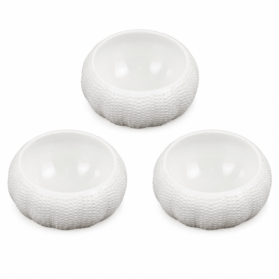 ABCISI 3pcs Ceramic Sauce Tray, Sea Urchin Shape Condiment Bowls for Kitchen, Exquisite Urchin Plates for Caviar, Sushi, Soy Sauce & Appetizers, Restaurant-Grade Molecular Gastronomy Plates, 3.54"