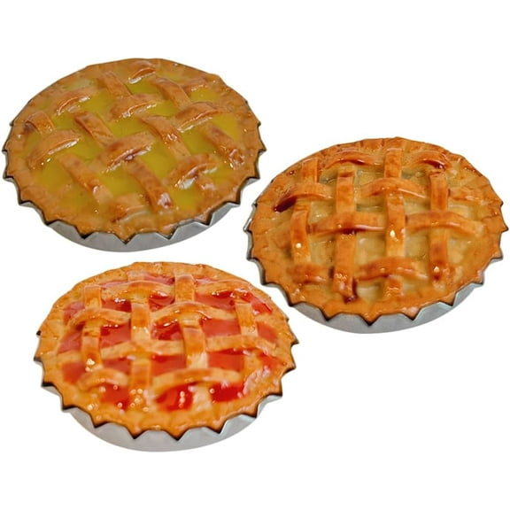 ABCISI 3pcs Fake Apple Pies, Miniature Food Models, Realistic Faux Dessert Prop for Kitchen Display, Lifelike Dessert Model, Miniature Desserts Accessories for Dollhouse Food