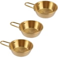 thumbnail image 1 of ABCISI 3pcs Korean Bowl with Handles, Korean Rice Wine Bowls, Stainless Steel Soup Bowl Makgeolli Bowls Camp Food Cup Salad Bowl Noodle Bowl for Home Tavern Hotel Party Banquet (Gold), 1 of 9