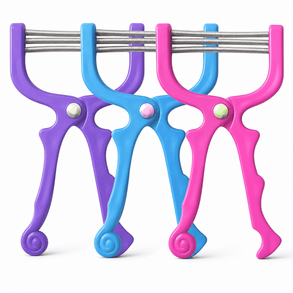 ABCISI 3-Pack Facial Hair Epilators, Manual Spring Hair Removal Tools for Upper Lip, Cheeks, Chin and Forehead, Portable Face Hair Removers for Women and Men, Pink Blue Purple