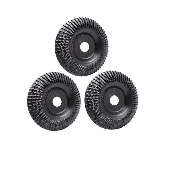 ABCISI 3-Piece Wood Carving Disc Set, 4 Inch Tungsten Carbide Wood Shaping Wheels for Grinding, Sculpting, Contouring, Angle Grinder Attachment with 5/8 Inch Arbor