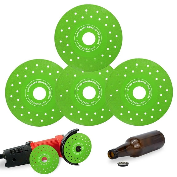 ABCISI 4-1/2" Rock Slab Grinding Disc, Multi-Pore Flat Abrasive Sheet Disc for Ceramic, Marble, Tile, Diamond Blade for Grinder, Glass Cutting Disc (4 Pack)(115 * 22.23MM)