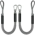 thumbnail image 1 of ABCISI 4 Feet Bungee Dock Line, Mooring Rope with Stainless Steel Clip Accessories - 2-Pack, Built-in Snubber, Compatible with Kayak, Canoe, Pontoon, Power Boat, Jet Ski (Grey), 1 of 13