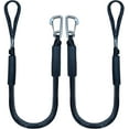 thumbnail image 1 of ABCISI 4 Feet Bungee Dock Line, Mooring Rope with Stainless Steel Clip Accessories - 2-Pack, Built-in Snubber, Compatible with Kayak, Canoe, Pontoon, Power Boat, Jet Ski (Black), 1 of 7