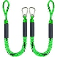 thumbnail image 1 of ABCISI 4 Feet Bungee Dock Line, Mooring Rope with Stainless Steel Clip Accessories - 2-Pack, Built-in Snubber, Compatible with Kayak, Canoe, Pontoon, Power Boat, Jet Ski (Green&Black), 1 of 14