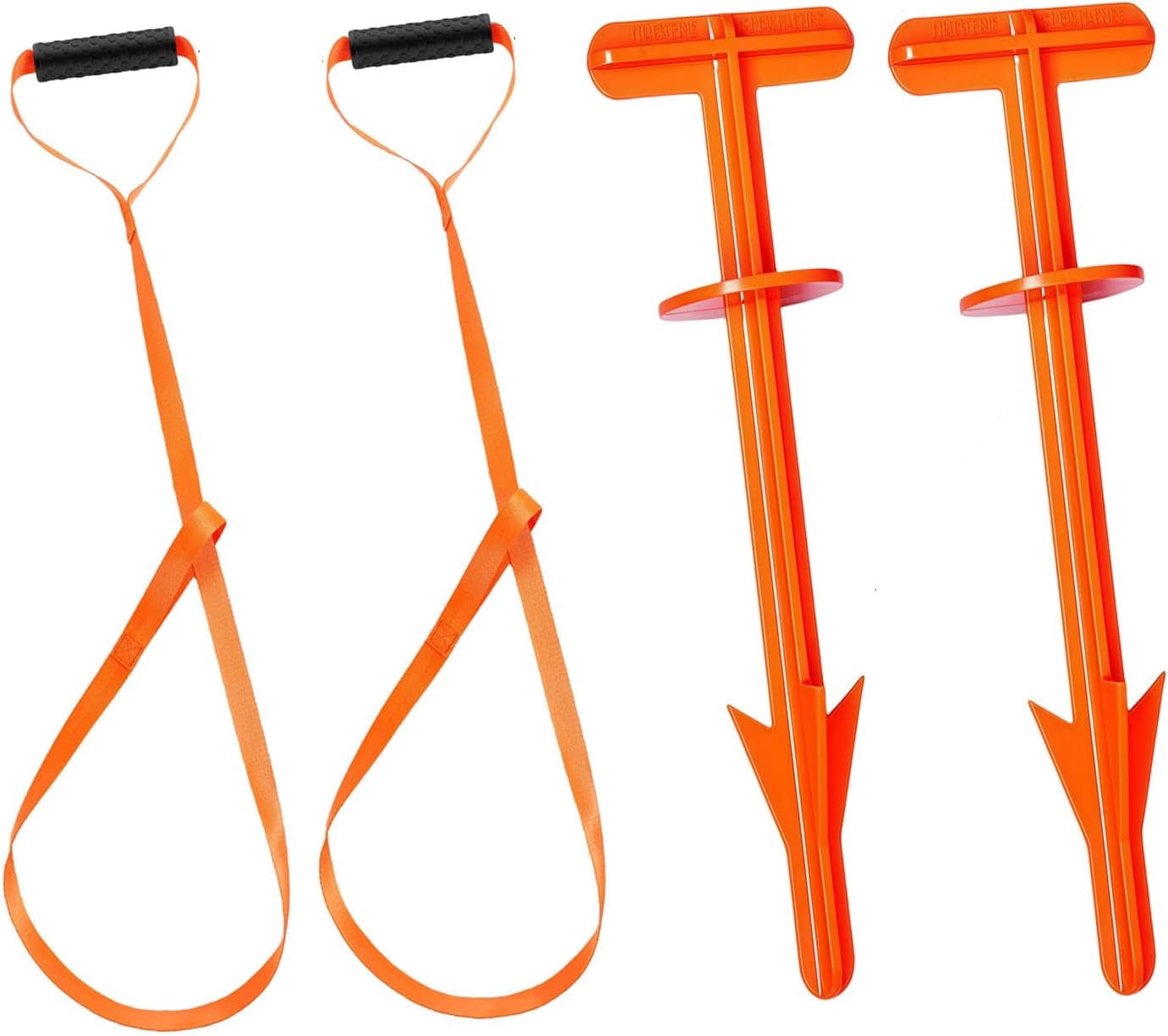 ABCISI 4 Pcs Deer Hunting Accessories, 1700lbs Loadbearing Deer Drag Rope and Hunting Butt Out Tool, Field Dressing Knife, Deer Processing Equipment, Sturdy Rope with Soft Handle, Gifts for A Hunter