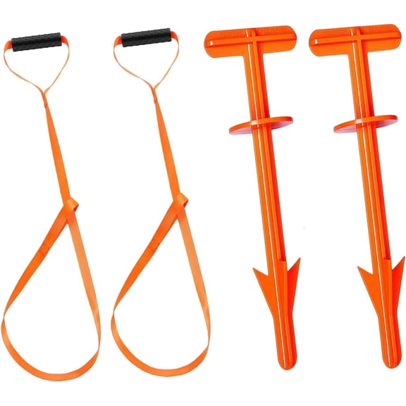 ABCISI 4 Pcs Deer Hunting Accessories, 1700lbs Loadbearing Deer Drag Rope and Hunting Butt Out Tool, Field Dressing Knife, Deer Processing Equipment, Sturdy Rope with Soft Handle, Gifts for A Hunter