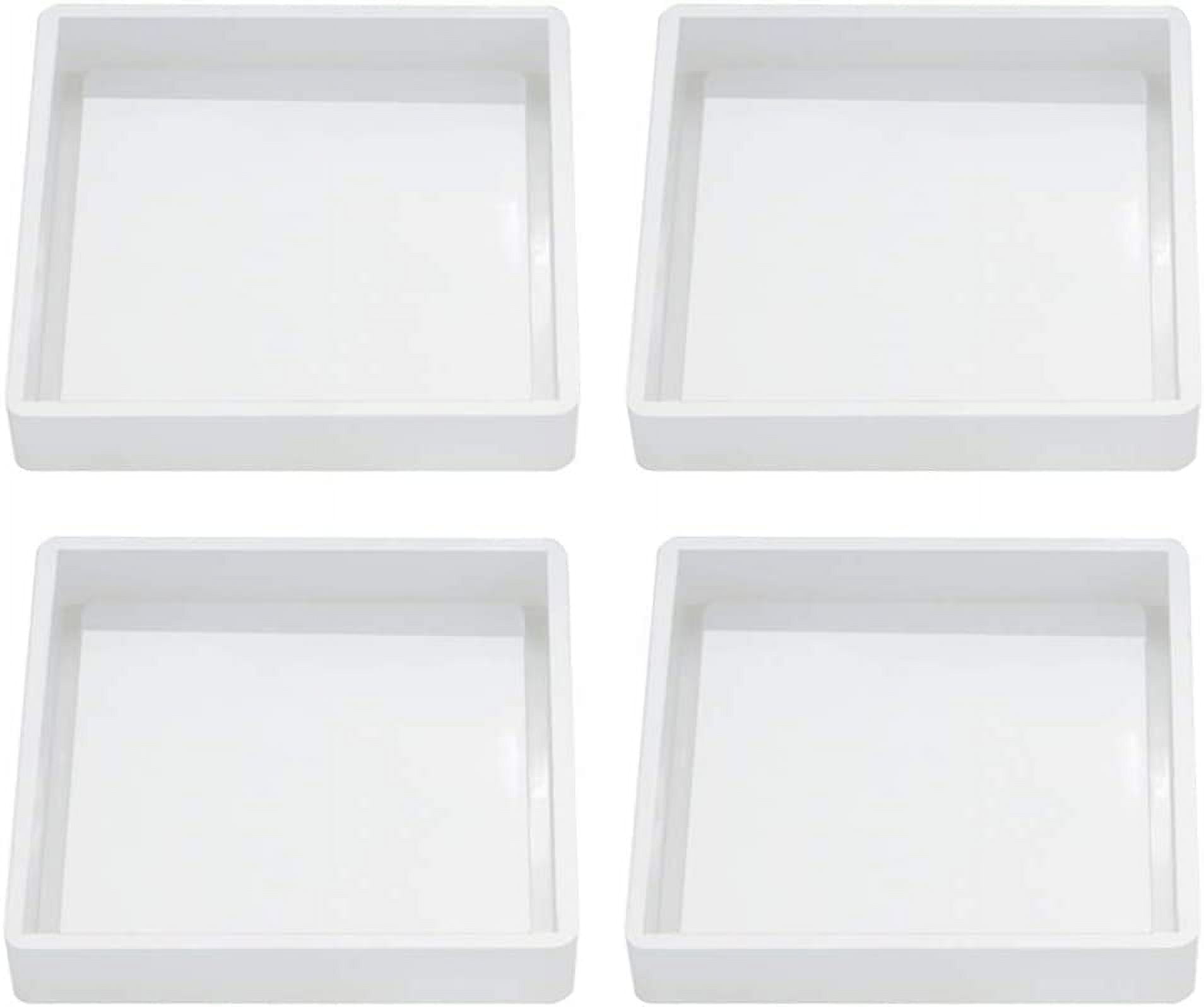 ABCISI 4 Pcs Silicone Coaster Molds, Square Epoxy Casting Molds for Casting with Resin, Concrete, Cement and Polymer Clay, DIY Home Decoration(Square)