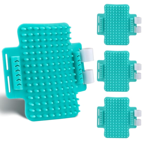 ABCISI 4 Pieces Adjustable Cat Self Groomer, TPR Cat Face Scratcher, Pet Self Grooming Corner Scratching Brush Tickling Comb for Long Short Hair Kitten Climbing Frames Table Legs (Mint Green)