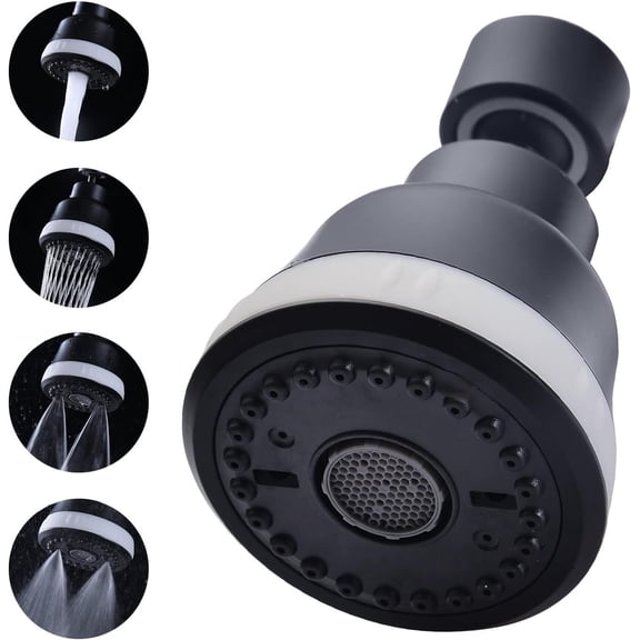 ABCISI 4 Spray Modes Faucet Aerator,360 Degree Faucet Sprayer Attachment,Big Angle Kitchen Faucet Aerator,Swivel Faucet Extender,Sink Sprayer Attachment for faucet,55/64 inch Female Thread (Black)