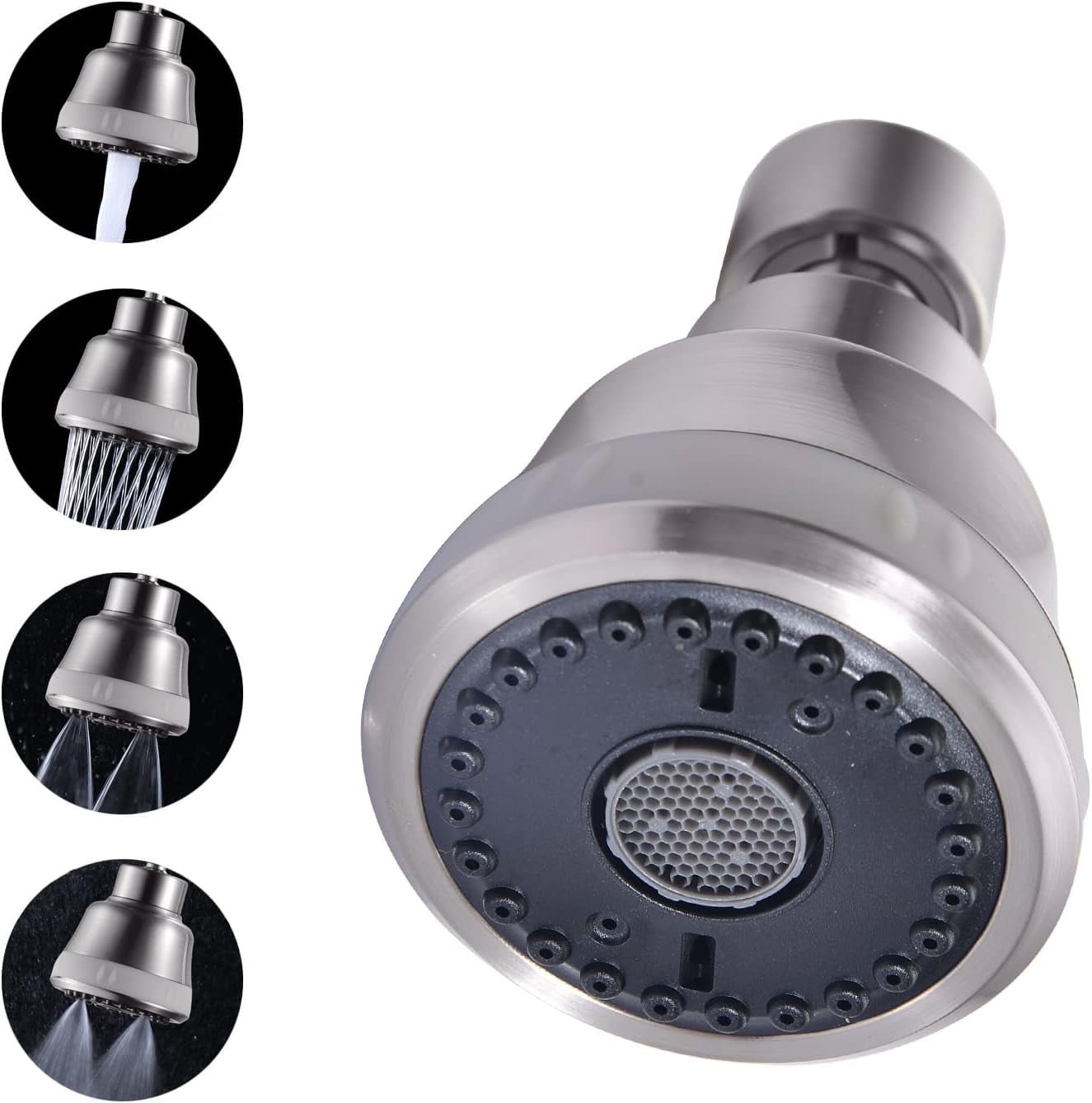 ABCISI 4 Spray Modes Faucet Aerator, 360 Degree Faucet Sprayer Attachment,Big Angle Kitchen Faucet Aerator,Swivel Faucet Extender,Sink Sprayer Attachment for faucet,55/64 inch Female Thread (Gray)