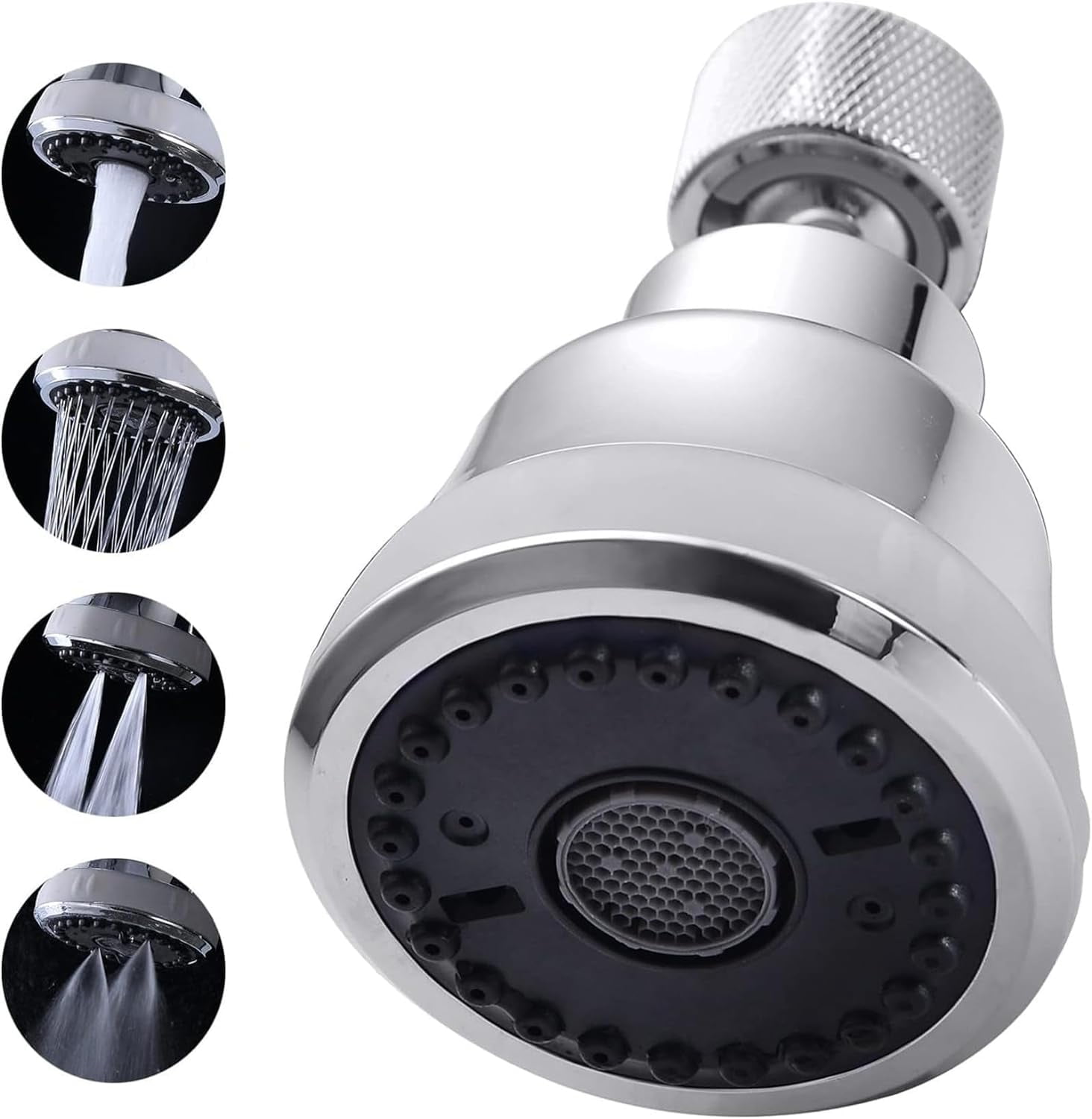 ABCISI 4 Spray Modes Faucet Aerator, 360 Degree Faucet Sprayer Attachment,Big Angle Kitchen Faucet Aerator,Swivel Faucet Extender,Sink Sprayer Attachment for faucet,55/64 inch Female Thread (Chrome)