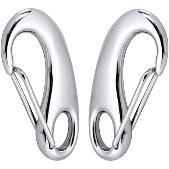 ABCISI 4 inch Heavy Duty Rope Connector Spring Snap Hook, Large 316 Stainless Steel Boat Hooks, Load Capacity 1000lbs, Marine Grade Anchor Clips for Rope (2 Pack)