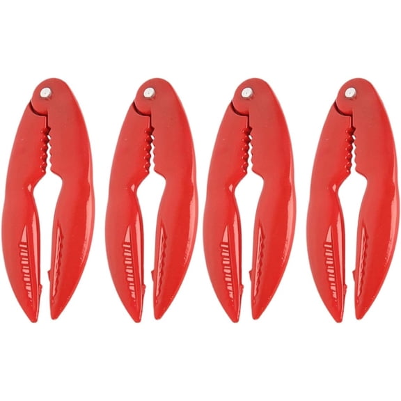ABCISI 4 pcs Eating Nut Opener Peel Tool, Red Shellfish Kitchen Knife for Shrimp Shell Lobster Crab, Premium Gadgets Nutcracker Prawns Picks for Home