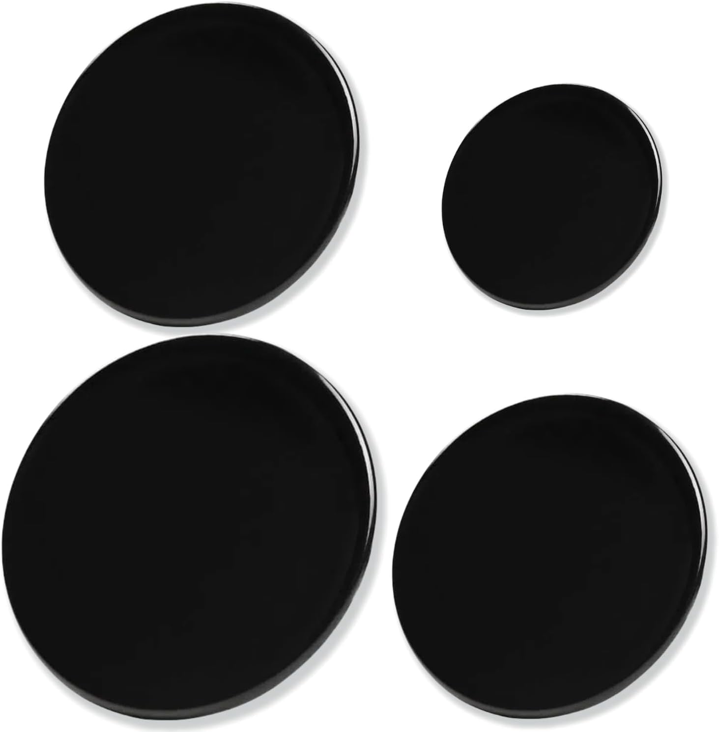 ABCISI 4-piece Gas Stove Burner Caps Covers Set, Compatible Flame Caps for Cooking, Prevent Flame Overflow with Safety and Combustion Efficiency for Various Stovetops (1Large,2Middle,1Small) (Flat)