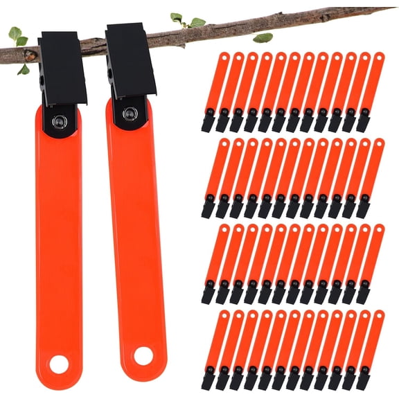 ABCISI 48PCS Trail Markers with Clips, Reflector High-Visibility Tree Trail Markers Reflective Trail Markers for Tree-Stand Hunting Outdoor Hiking Hunting (Orange)