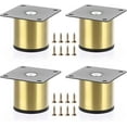 thumbnail image 1 of ABCISI 4PCS 2 Inch Stainless Steel Furniture Legs, Feet Metal Cabinet Desk Legs,Golden Round Metal Furniture Risers Coffee Table Replacement Legs Heavy Duty Sofa Legs TV Stand Legs Dresser Chair Legs, 1 of 7