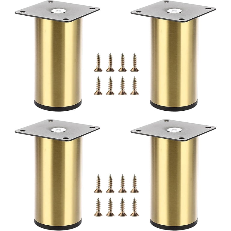 ABCISI 4PCS 2 Inch Stainless Steel Furniture Legs, Feet Metal Cabinet Desk  Legs,Silver Round Metal Furniture Risers Coffee Table Replacement Legs ...