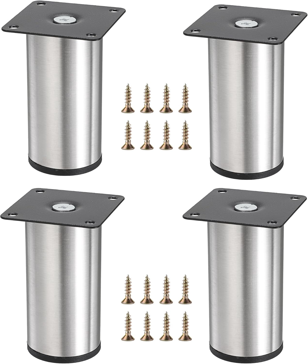 ABCISI 4PCS 4 Inch Stainless Steel Furniture Legs, Feet Metal Cabinet ...