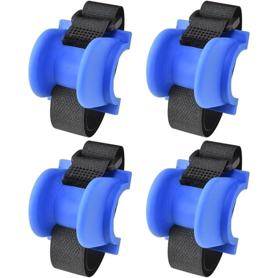 ABCISI 4PCS Fishing Rod Holders for Railings, Portable Fishing Pole Holders for Bridge Railings Ship Railings Seaside Guardrails, Arc bottom blue